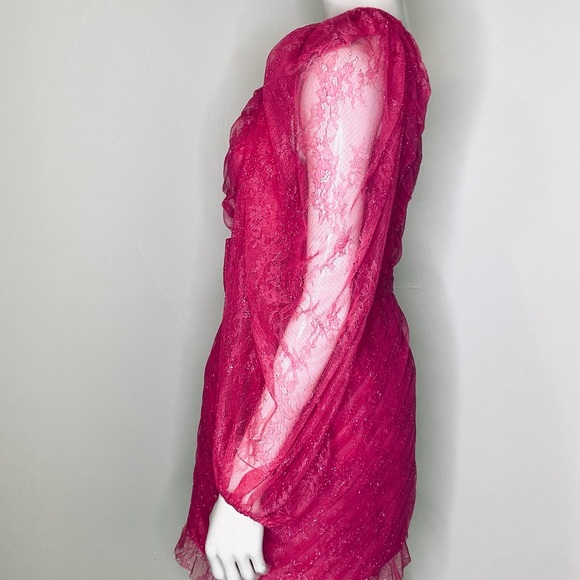 For Love & Lemons Dynasty One Shoulder Dress Medium Size 8 Excellent Condition - Picture 12 of 14